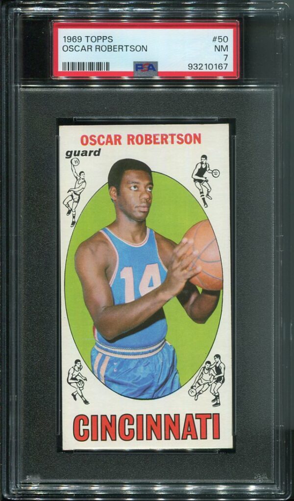 Authentic 1969 Topps #50 Oscar Robertson PSA 7 Basketball Card