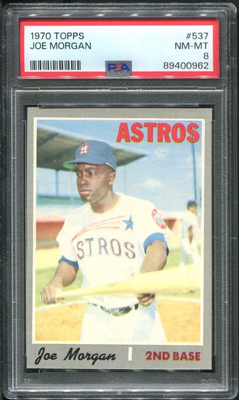 Authentic 1970 Topps #537 Joe Morgan PSA 8 Baseball Card