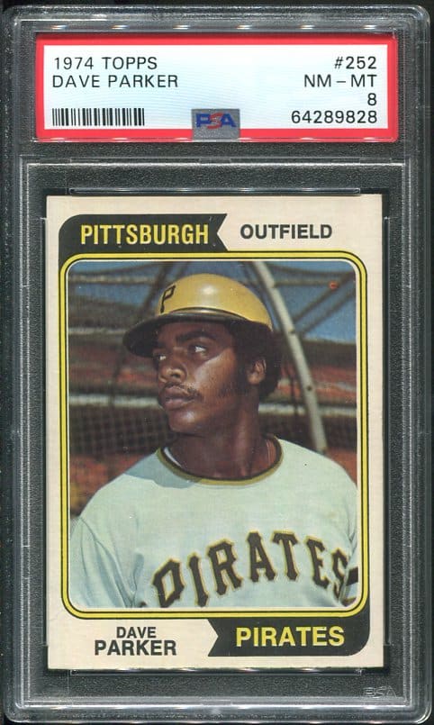 Authentic 1974 Topps #252 Dave Parker PSA 8 Baseball Card