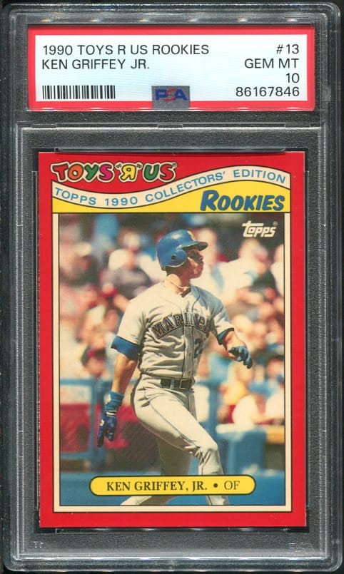 Authentic 1990 Topps Toys R Us #13 Ken Griffey jr PSA 10 Baseball Card