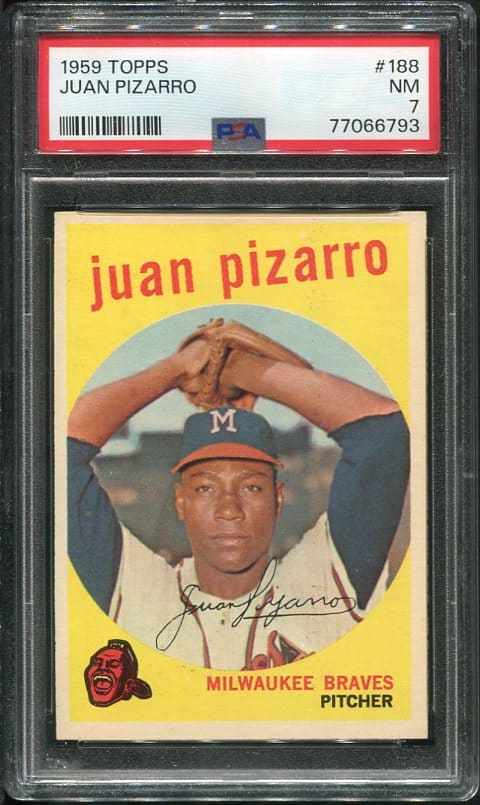 Authentic 1959 Topps #188 Juan Pizarro PSA 7 Baseball Card