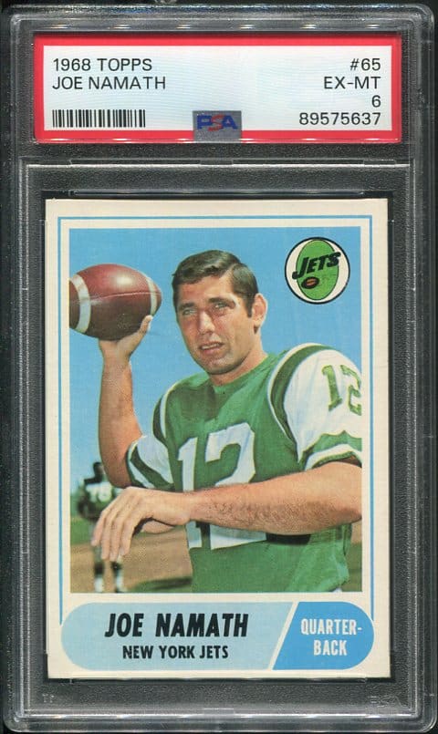 1968 Topps #65 Joe Namath PSA 6 Football Card