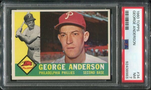 Authentic 1960 Topps #34 George Anderson PSA 7 Baseball Card