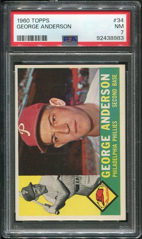 Authentic 1960 Topps #34 George Anderson PSA 7 Baseball Card