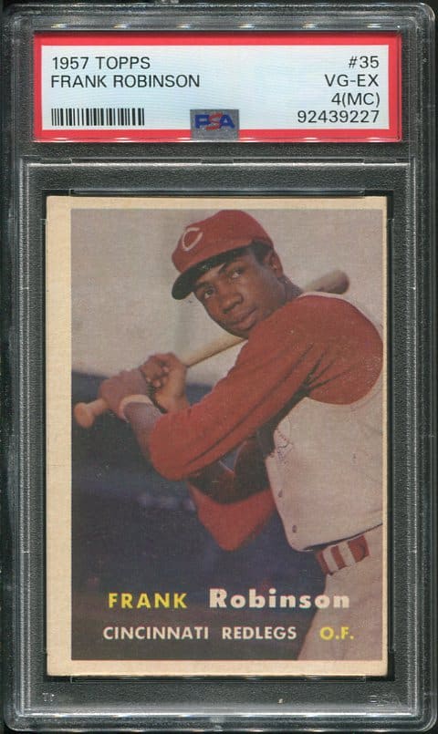 Authentic 1957 Topps #35 Frank Robinson PSA 4(MC) Baseball Card