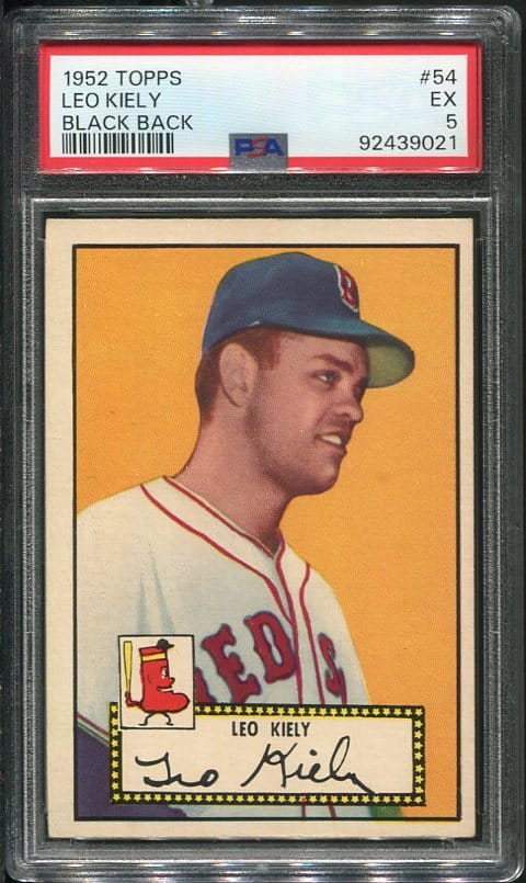 Authentic 1952 Topps #54 Leo Kiely PSA 5 Black Back Baseball Card