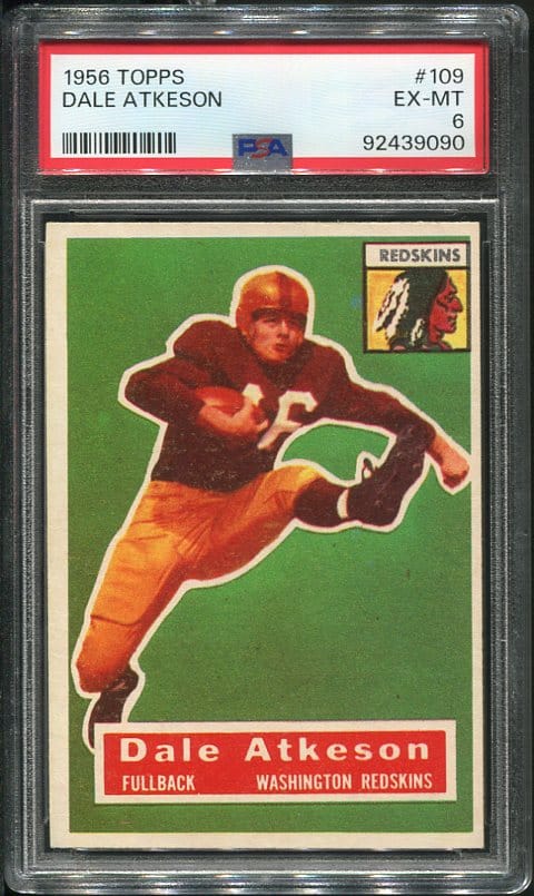 Authentic 1956 Topps #109 Dale Atkeson PSA 6 Football Card