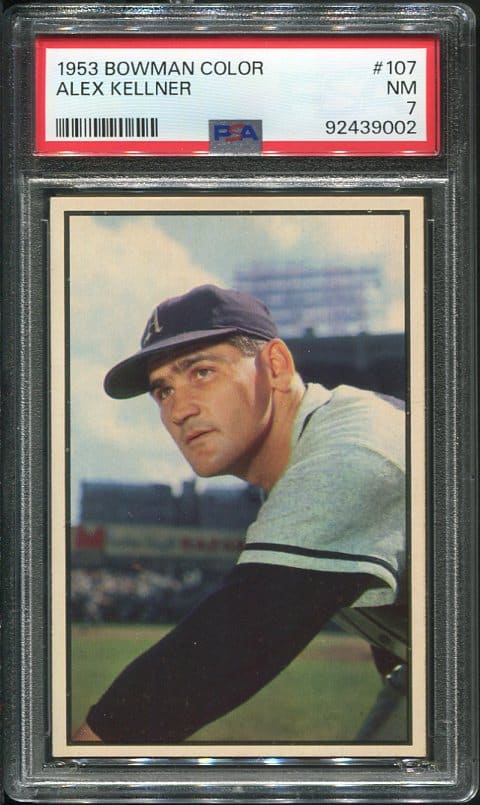 Authentic 1953 Bowman Color #107 Alex Kellner PSA 7 Baseball Card