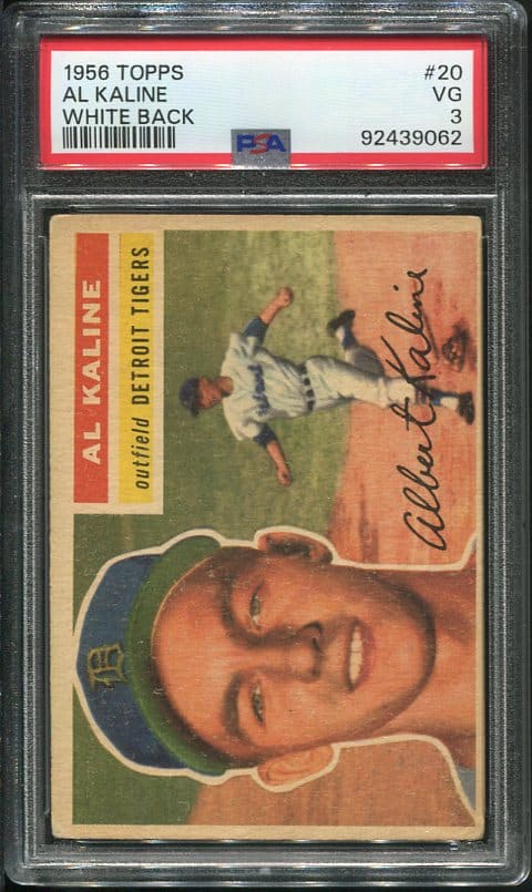 Authentic 1956 Topps #20 Al Kaline PSA 3 Baseball Card