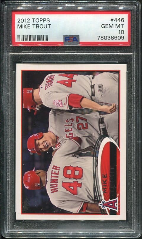 Authentic 2012 Topps #446 Mike Trout PSA 10 Baseball Card