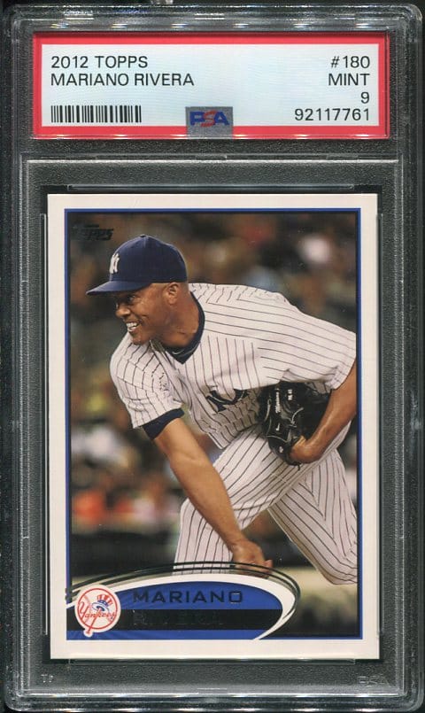 Authentic 2012 Topps #180 Mariano Rivera PSA 9 Baseball Card