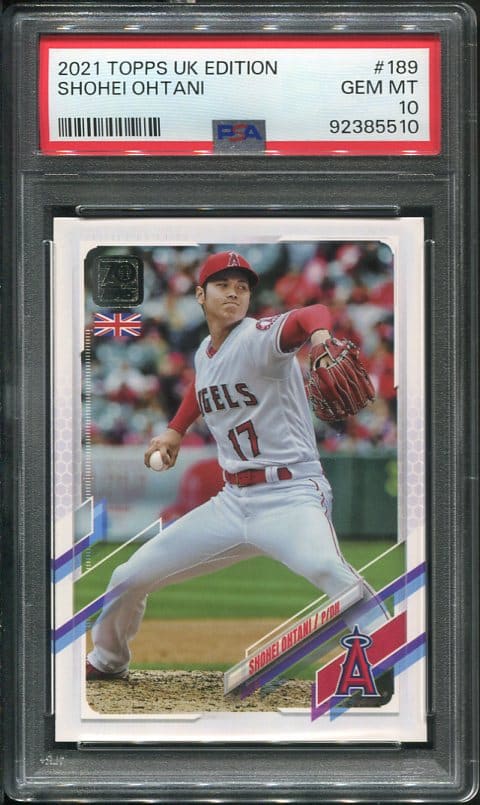 2021 Topps UK Edition #189 Shohei Ohtani PSA 10 Baseball Card