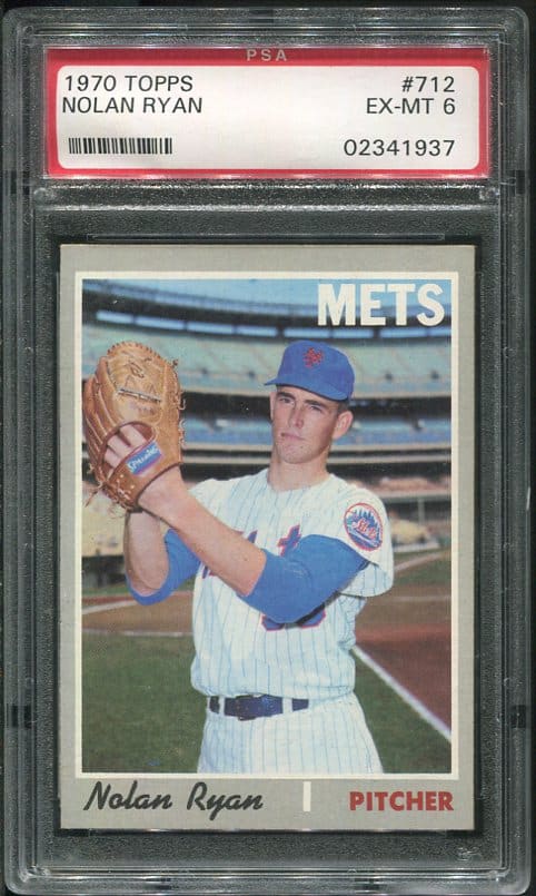 Authentic 1970 Topps #712 Nolan Ryan PSA 6 Baseball Card