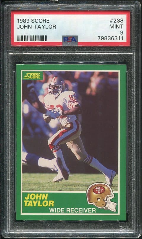 Authentic 1989 Score 238 John Taylor PSA 9 Rookie Football Card