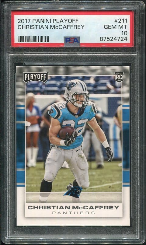 Authentic 2017 Panini Playoff #211 Christian McCaffrey PSA 10 Rookie Football Card