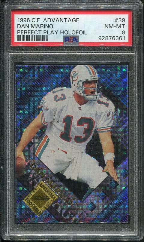 Authentic 1996 CE Advantage #39 Dan Marino PSA 8 Football Card