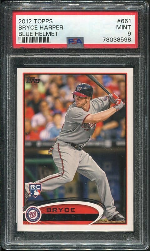 Authentic 2012 Topps #661 Bryce Harper PSA 9 Baseball Card