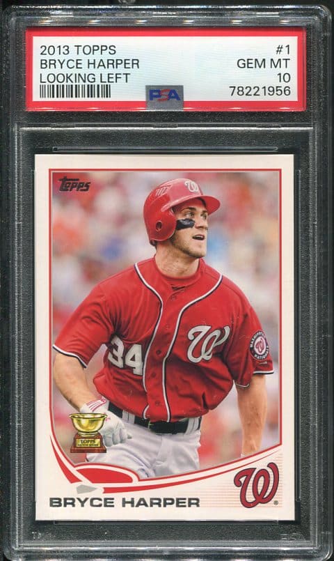 Authentic 2013 Topps #1 Bryce Harper (Looking Left) PSA 10 Baseball Card