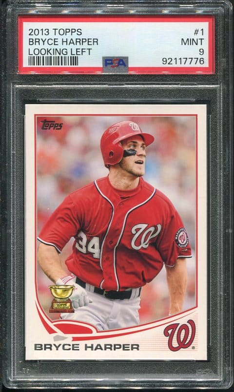 Authentic 2013 Topps #1 Bryce Harper (Looking Left) PSA 9 Baseball Card