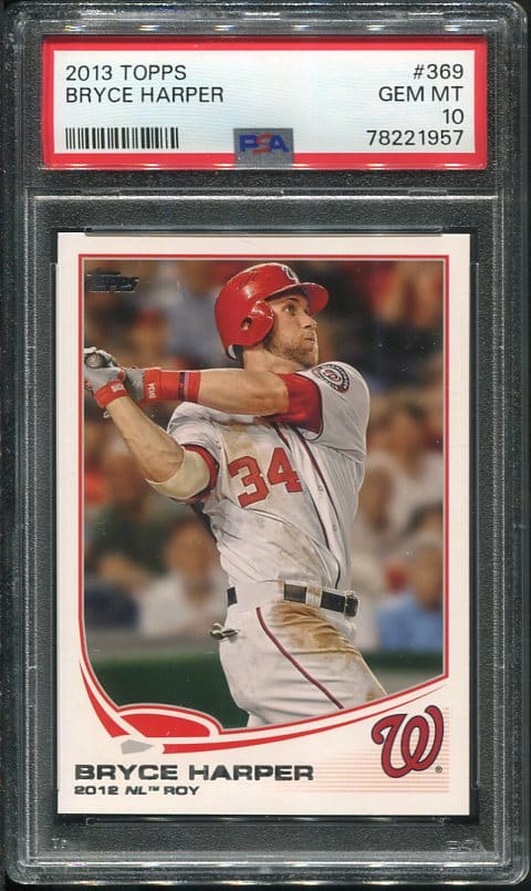 Authentic 2013 Topps #369 Bryce Harper PSA 10 Baseball Card