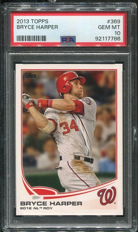 Authentic 2013 Topps #369 Bryce Harper PSA 10 Baseball Card