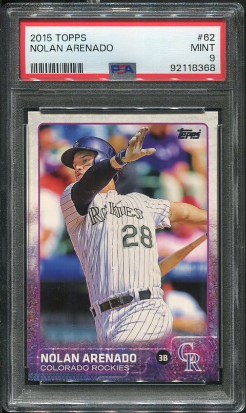 Authentic 2015 Topps #62 Nolan Arenado PSA 9 Baseball Card