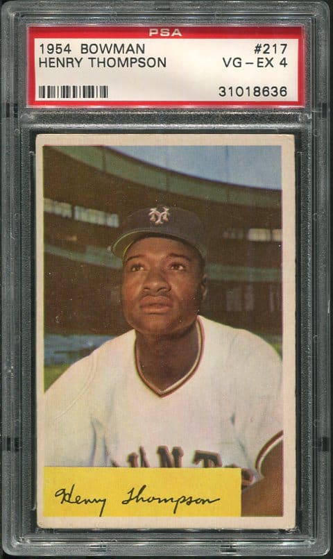 Authentic 1954 Bowman #217 Henry Thompson PSA 4 Baseball Card