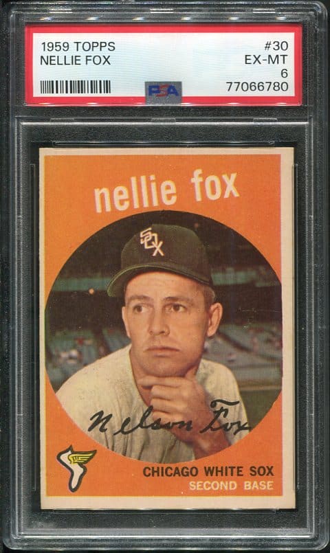 Authentic 1959 Topps #30 Nellie Fox PSA 6 Baseball Card