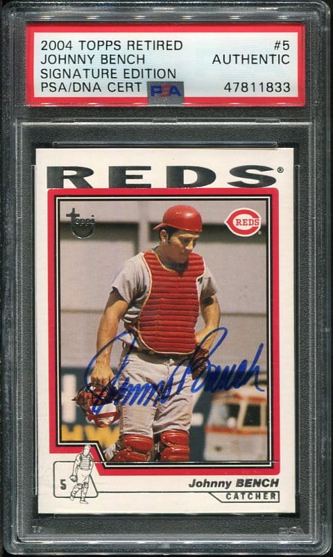 Authentic 2004 Topps Retired Johnny Bench Signature Edition Authentic Baseball Card