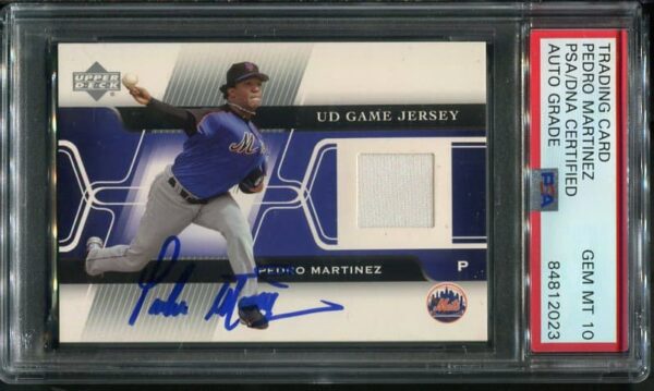 Authentic Autographed 2005 Upper Deck Game Jerseys #GJ-PM Pedro Martinez PSA/DNA 10 Baseball Card