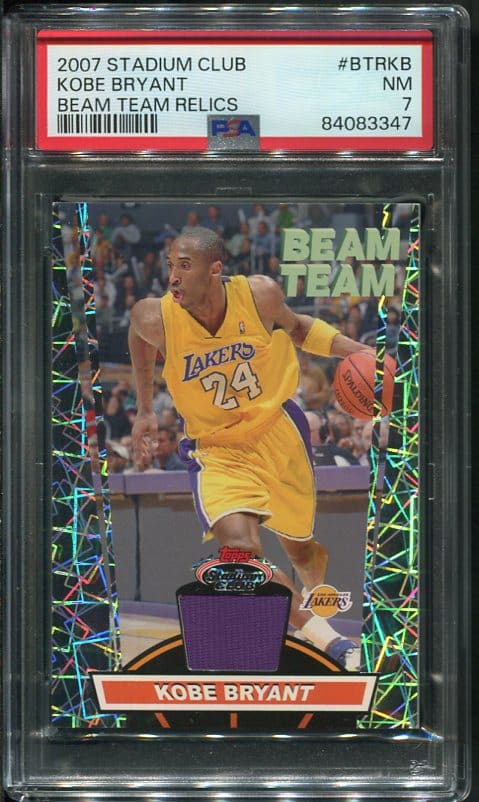 Authentic 2007 Stadium Club Kobe Bryant Purple Swatch Beam Team Basketball Card