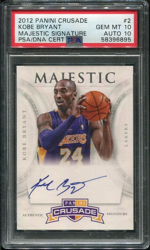 Authentic Autographed 2012 Panini Crusade Kobe Bryant Majestic Signature Basketball Card