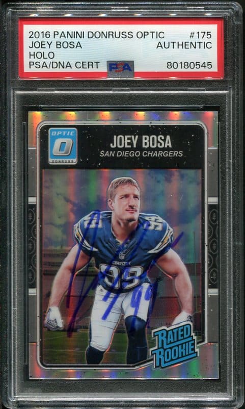 Authentic Autographed PSA/DNA 2016 Panini Donruss Optic Joey Bosa Holo Rookie Card