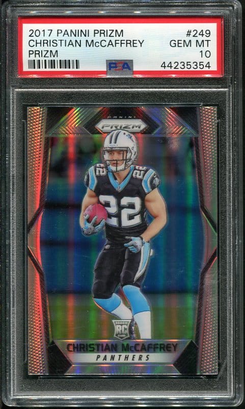 Authentic 2017 Panini Prizm #249 Christian McCaffrey PSA 10 Rookie Football Card