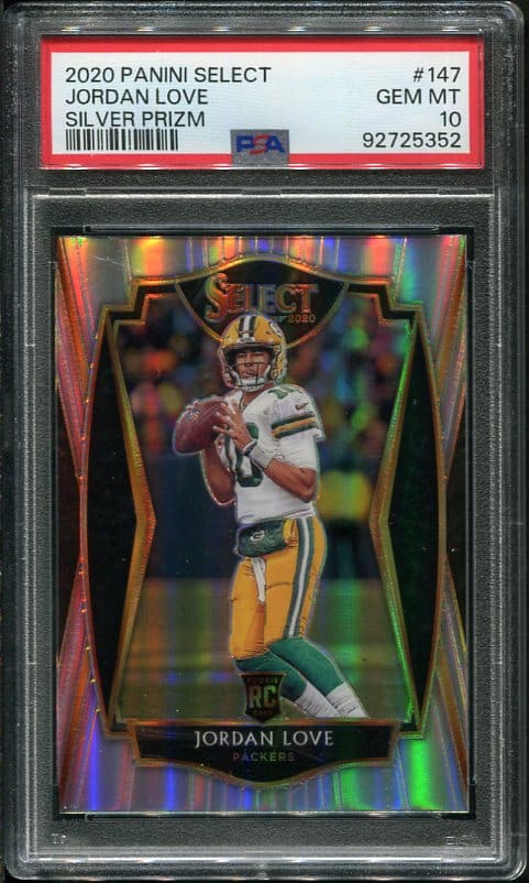 Authentic 2020 Panini Select #147 Silver Prizm Jordan Love PSA 10 Rookie Card