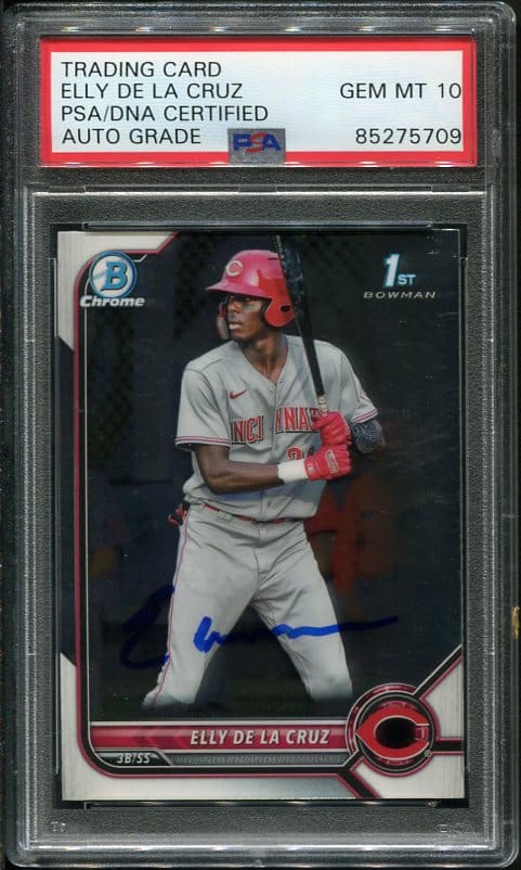 2022 Bowman Chrome Prospects #BCP50 Elly De La Cruz Autographed PSA 10 Baseball Card