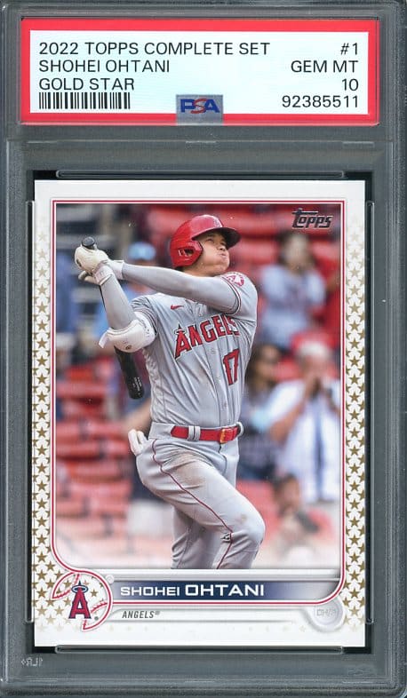 2022 Topps Complete Set Gold Star #1 Shohei Ohtani PSA GEM MINT 10 Baseball Card