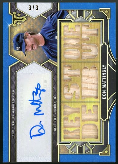 Authentic 2022 Topps Triple Threads Don Mattingly 13 Piece Relic Autographed Sapphire Serial Numbered Baseball Card