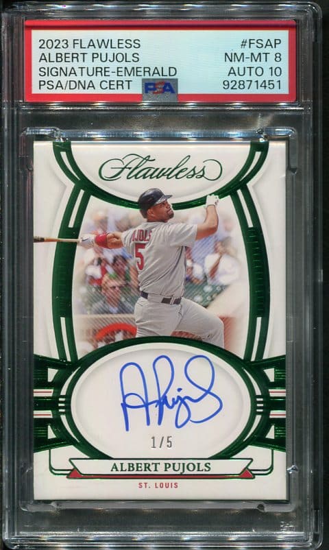 Authentic 2023 Panini Flawless Autographed Albert Pujols PSA/DNA Baseball Card