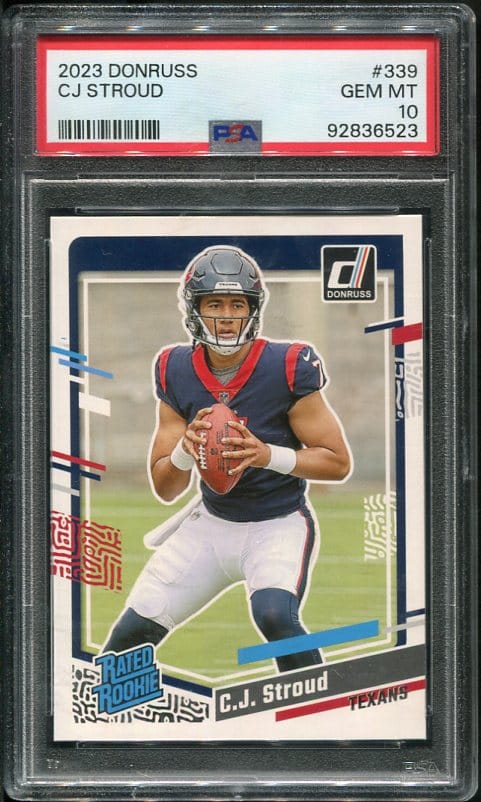 Authentic 2023 Donruss #339 CJ Stroud PSA 10 Rookie Football Card