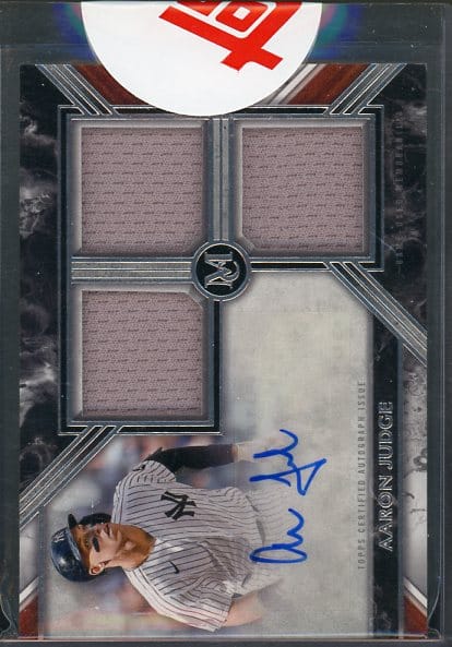 Authentic 2022 Topps Museum Collection Aaron Judge Signature Swatches Serial Numbered Baseball Card