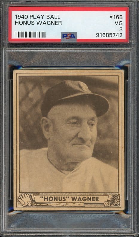 Authentic 1940 Play Ball #168 Honus Wagner PSA 3 Vintage Baseball Card