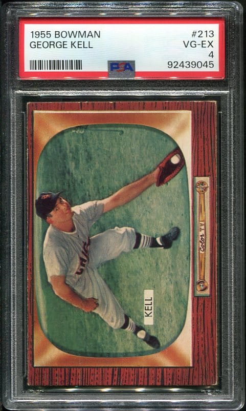 Authentic 1955 Bowman #213 George Kell PSA 4 Baseball Card