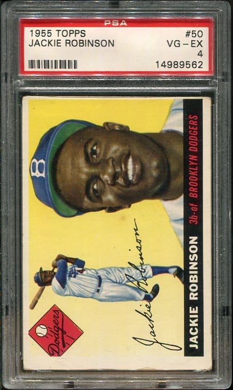 Authentic 1955 Topps #50 Jackie Robinson PSA 4 Baseball Card