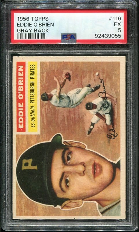 Authentic 1956 Topps #116 Eddie O'Brien PSA 5 Baseball Card