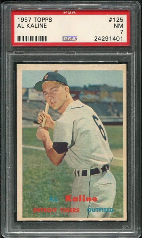 Authentic 1957 Topps #125 Al Kaline PSA 7 Vintage Baseball Card