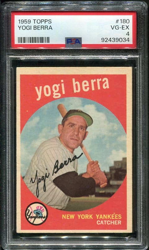 Authentic 1959 Topps #180 Yogi Berra PSA 4 Baseball Card