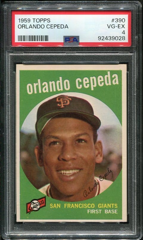 Authentic 1959 Topps #390 Orlando Cepeda PSA 4 Baseball Card