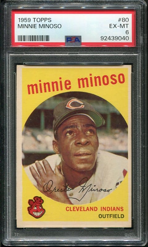 Authentic 1959 Topps #80 Minnie Minoso PSA 6 Baseball Card