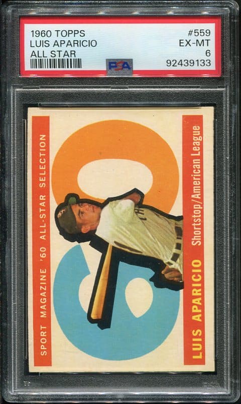 Authentic 1960 Topps #559 Luis Aparicio PSA 6 Baseball Card